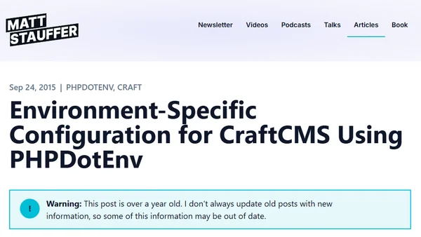 Environment-Specific Configuration for CraftCMS Using PHPDotEnv