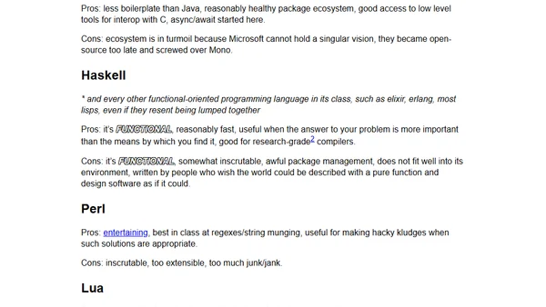 How I decide between many programming languages