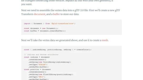 Generating glTF files programmatically