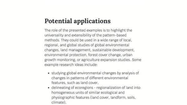 Considerations for the pattern-based spatial analysis
