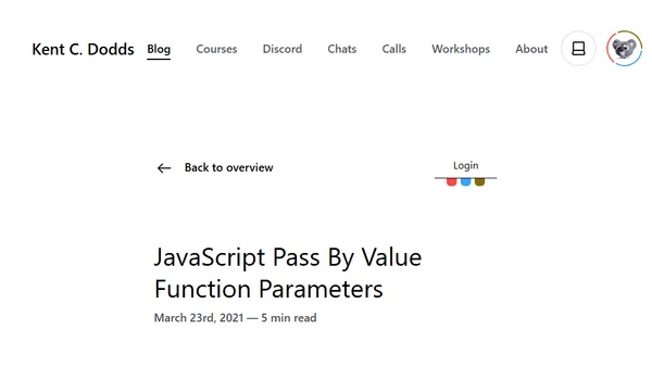 JavaScript Pass By Value Function Parameters