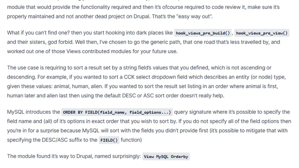 Views MySQL OrderBy – Drupal module