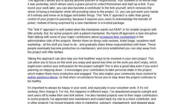 How to abandon a FLOSS project