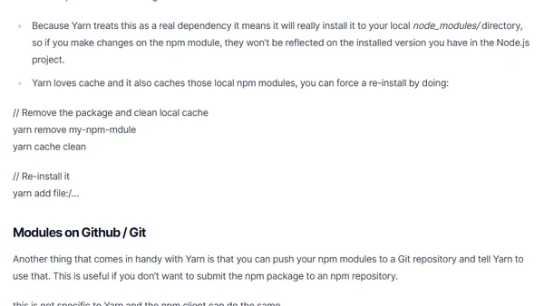 Node.js Yarn’ing for Local Packages