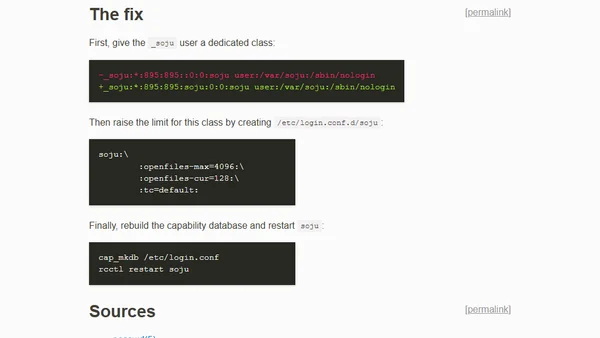 Soju failing with "too many open files"