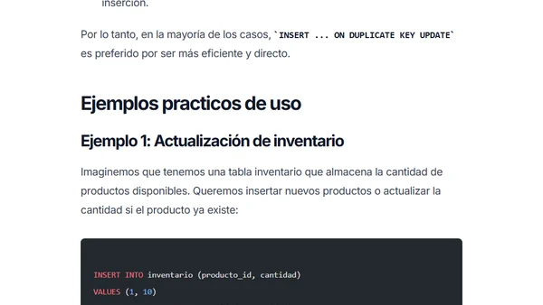 Cómo hacer un insert or update en MySQL