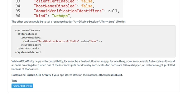 ARR Affinity in Azure App Service