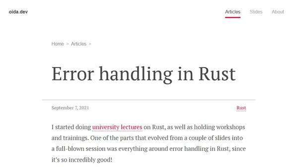 Error handling in Rust