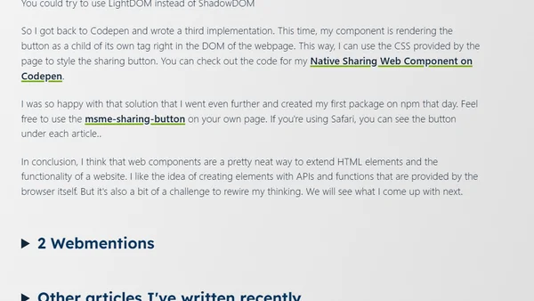 Tinkering with Web Components – Part 2