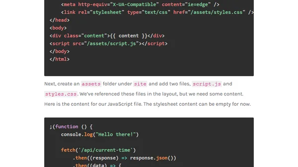 Combining 11ty Static Site Generator with ASP.NET Core