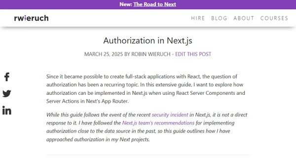 Authorization in Next.js