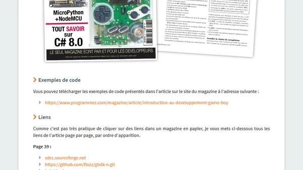 Introduction au développement GameBoy dans le magazine Programmez!
