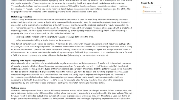 A declarative content parser for Java