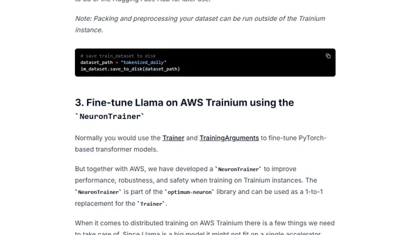 Fine-tune Llama 7B on AWS Trainium