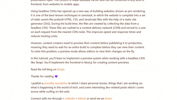 Handling Previews in a Headless Architecture - Strapi and Next.js