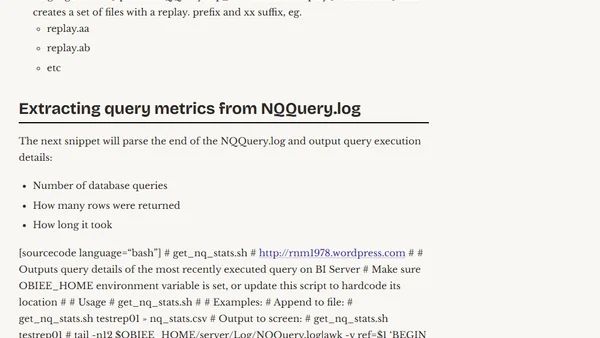 Scripts to extract information from OBIEE NQQuery.log