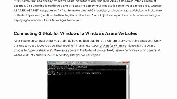GitHub for Windows Azure Websites