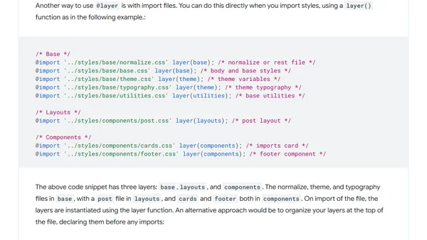 Cascade layers are coming to your browser