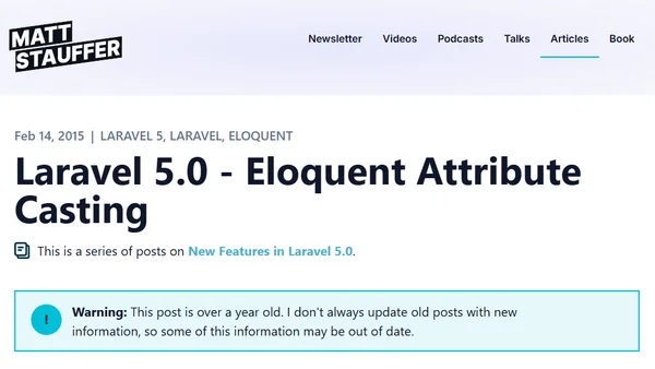Laravel 5.0 - Eloquent Attribute Casting