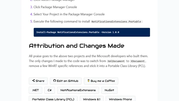 Portable Class Library (PCL) version of NotificationsExtensions NuGet package