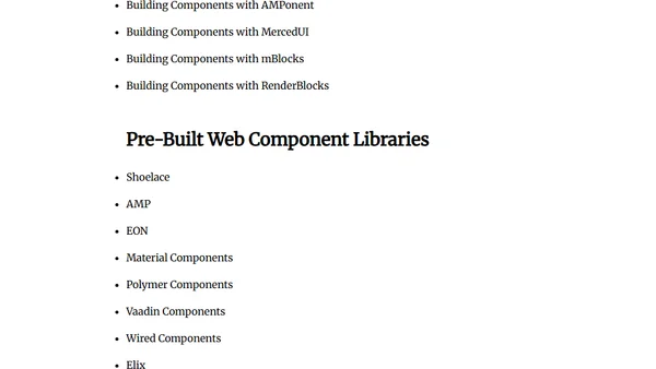 Web Component Libraries