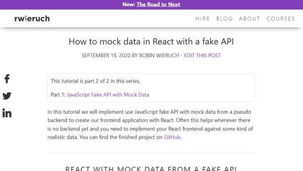 How to mock data in React with a fake API