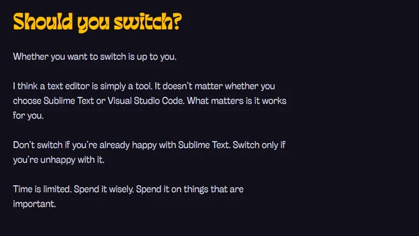 Why I switched from Sublime Text to Visual Studio Code