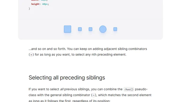 Selecting previous siblings with CSS :has()