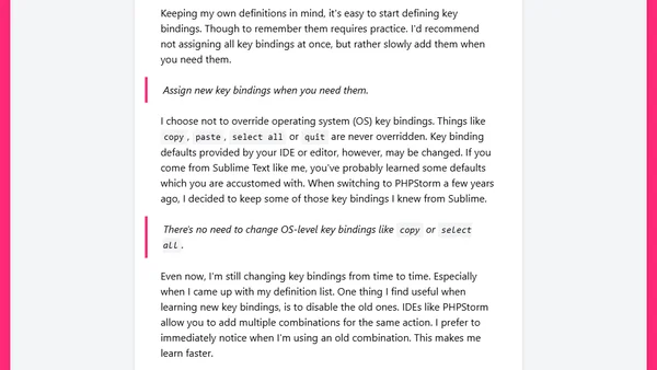 Mastering key bindings