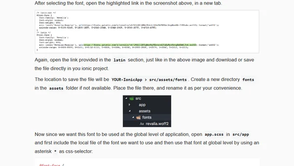Using Google Fonts in an Ionic Application