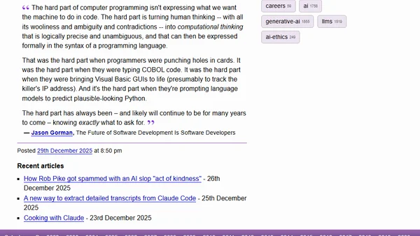 Quoting Jason Gorman