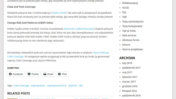 Code Coverage w testach jednostkowych
