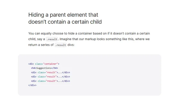 Hiding empty elements with CSS :empty and :has()
