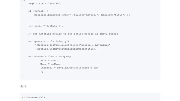 My first web pages application
