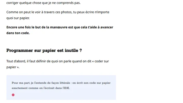 Coder sur papier, vraiment utile ?
