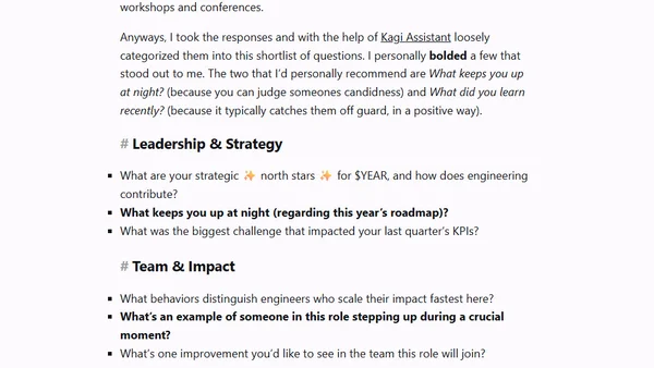 “Skip Level” Interview Questions