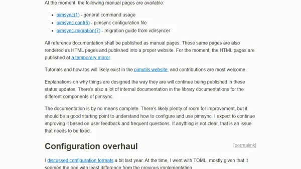 Vdirsyncer status update 2024-11: renaming to pimsync