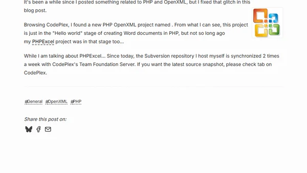 PHP and OpenXML - New API project
