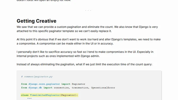 Optimizing the Django Admin Paginator