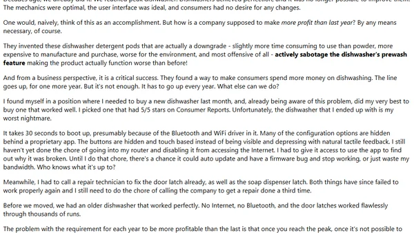 Why We Can't Have Nice Software