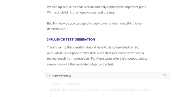 Why I stopped worrying about test setups by using AutoFixture