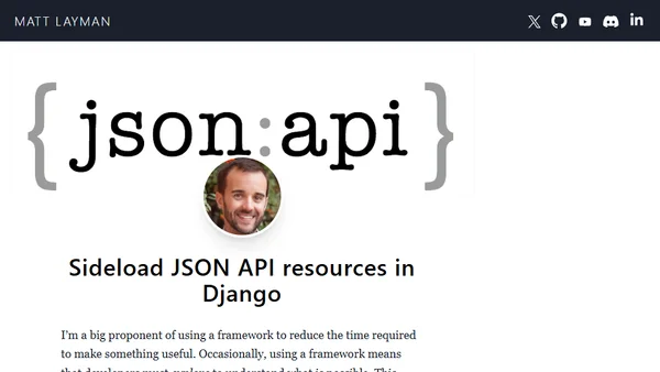 Sideload JSON API resources in Django