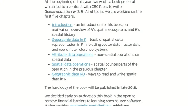 Geocomputation with R - the beginnings