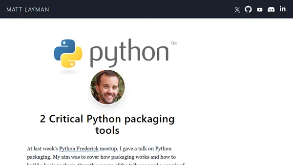 2 Critical Python packaging tools