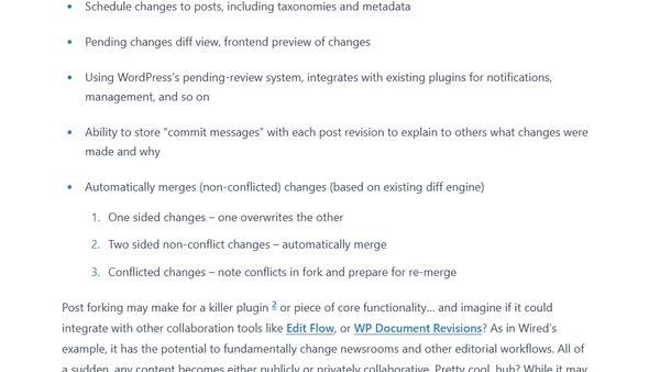 GitHub for Journalism — What WordPress Post Forking could do to Editorial Workflows