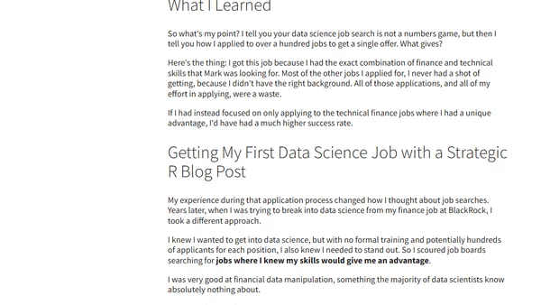 Getting a Data Science Job is not a Numbers Game!