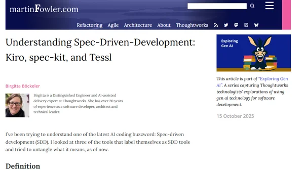 Understanding Spec-Driven-Development: Kiro, spec-kit, and Tessl
