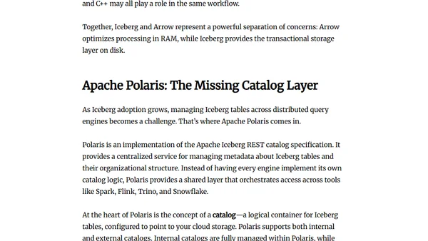 Introduction to Data Engineering Concepts | Apache Iceberg, Arrow, and Polaris