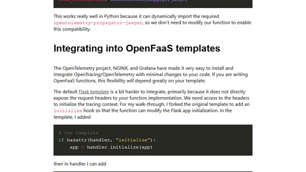 A foray into OpenTelemetry with OpenFaaS