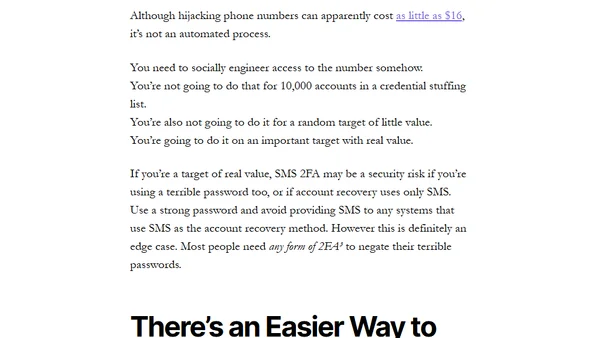 The Security Risk of SMS Two Factor Authentication
